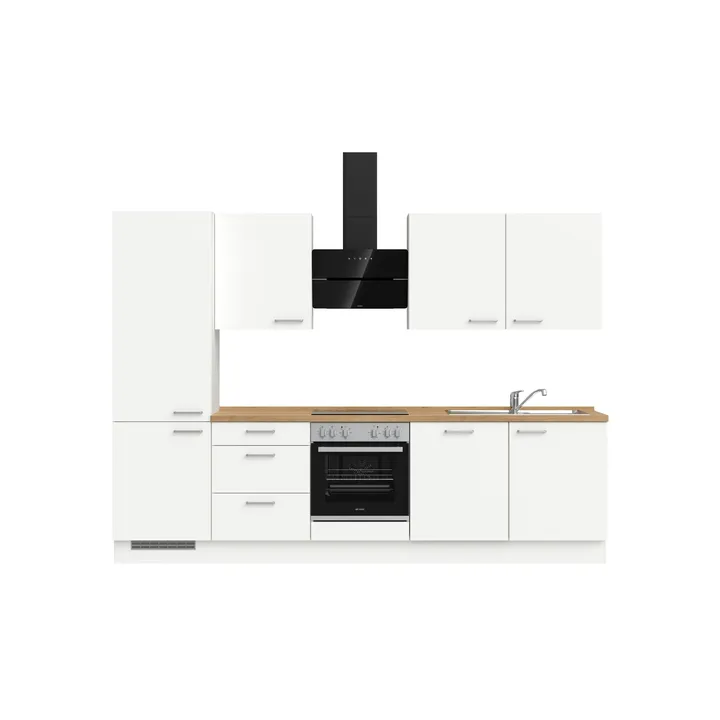 DYK360 Küche Esbjerg H10, Breite 300cm, vormontiert, nobilia elements Eiche Sierra Ausrichtung Links ohne E-Geräte 2