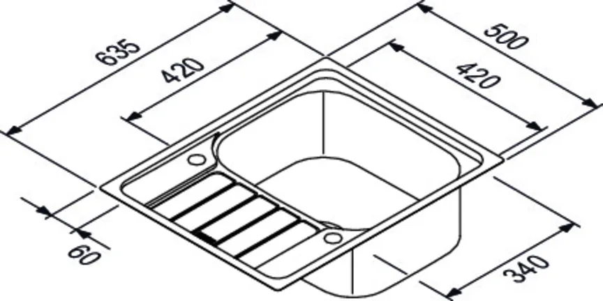 DYK360 FRANKE FRANKE: Einbauspüle Spark SKX 611-63, Edelstahl Edelstahl 87083 1