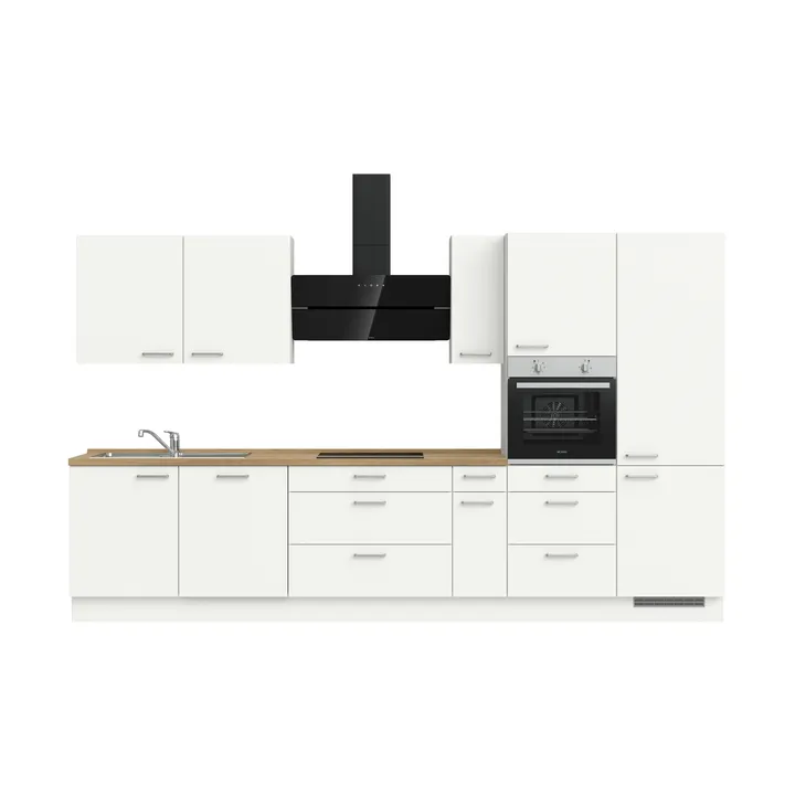 DYK360 Küche Esbjerg H12, Breite 360cm, vormontiert, nobilia elements Eiche Sierra Ausrichtung Rechts ohne E-Geräte 2