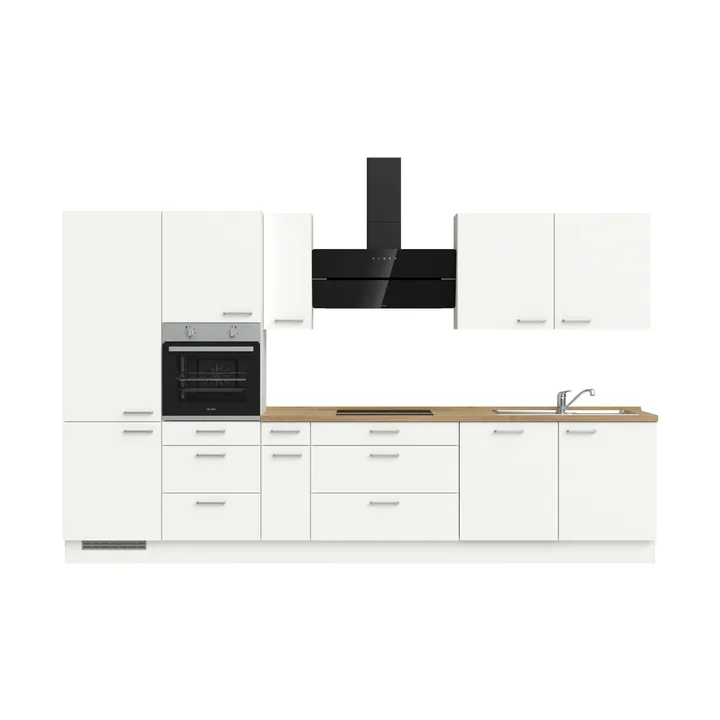DYK360 Küche Esbjerg H12, Breite 360cm, vormontiert, nobilia elements Eiche Sierra  Ausrichtung Links ohne E-Geräte 2