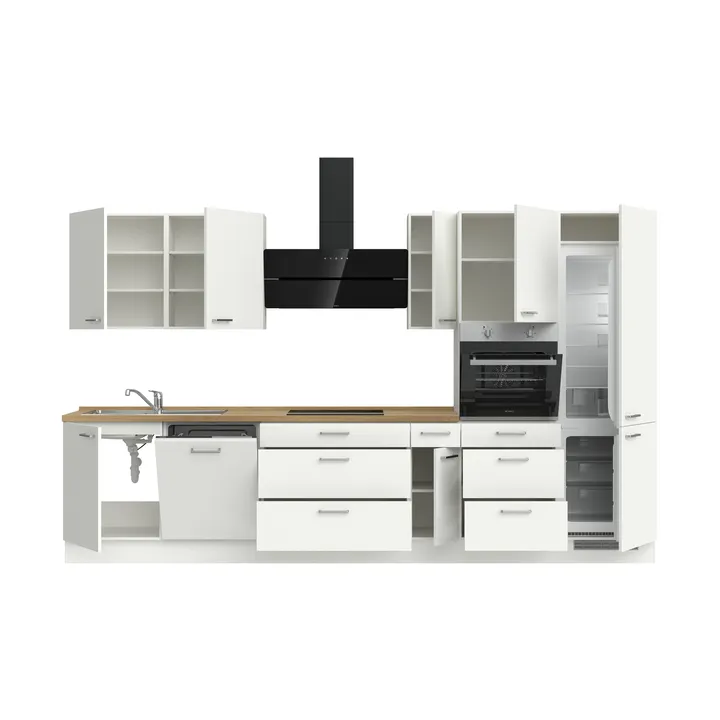 DYK360 Küche Esbjerg H12, Breite 360cm, vormontiert, nobilia elements Eiche Sierra Ausrichtung Rechts ohne E-Geräte 3