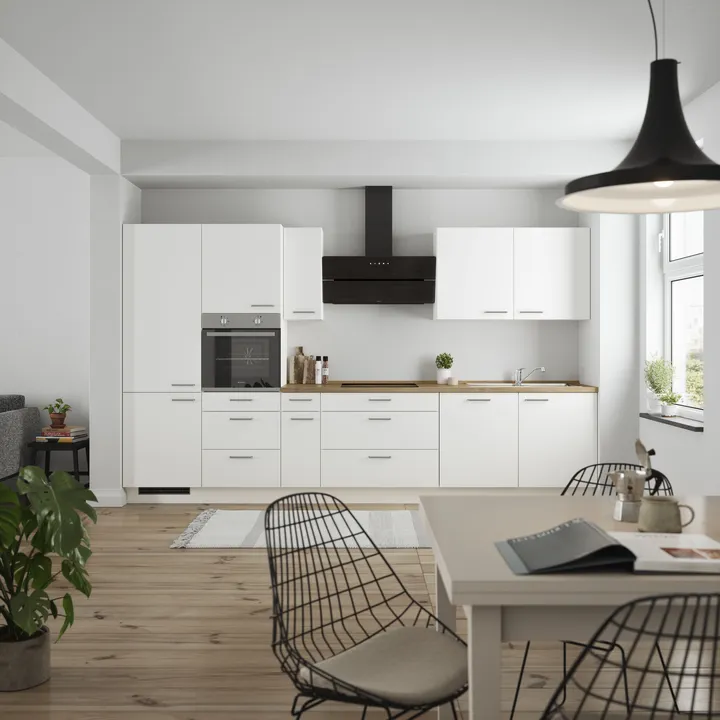 DYK360 Küche Esbjerg H12, Breite 360cm, vormontiert, nobilia elements Eiche Sierra  Ausrichtung Links ohne E-Geräte 0