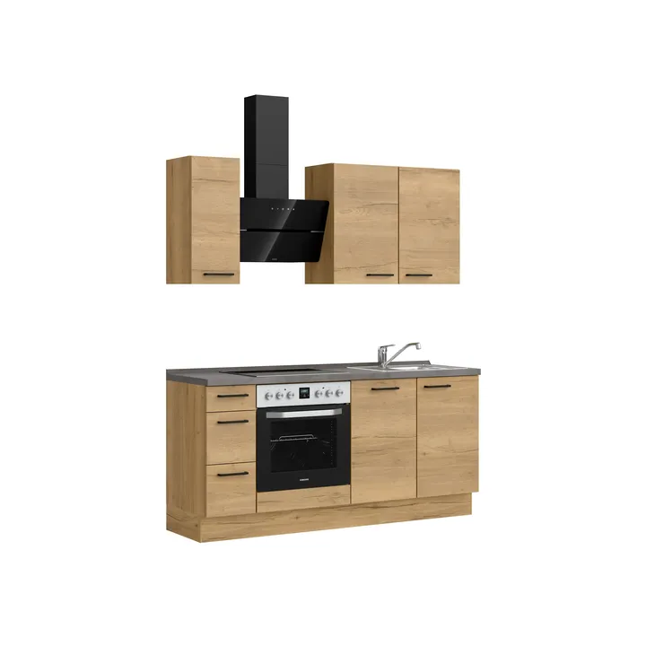 DYK360 Küche Oslo H1, Breite 180cm, vormontiert, nobilia mit E-Geräten 4