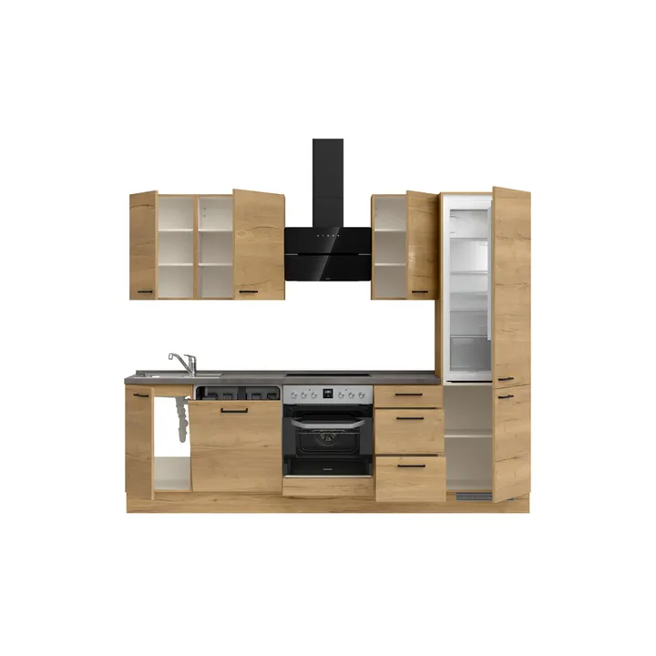 DYK360 Küche Oslo H6, Breite 270cm (210cm + 60cm), vormontiert, nobilia mit E-Geräten 3