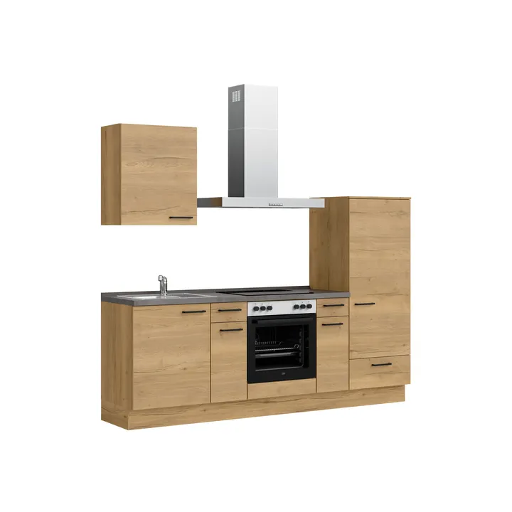 DYK360 Küche Oslo L2, Breite 240cm (180cm + 60cm), vormontiert, nobilia mit E-Geräten 4
