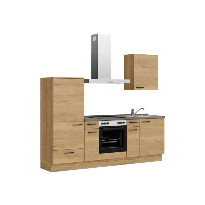 DYK360 Küche Oslo L2, Breite 240cm (180cm + 60cm), vormontiert, nobilia mit E-Geräten 4