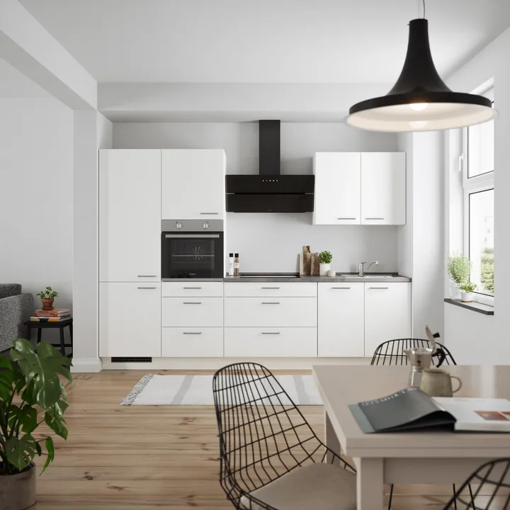 DYK360 Küche Esbjerg H4, Breite 300cm, vormontiert, nobilia elements Beton Schiefergrau Ausrichtung Links ohne E-Geräte 0