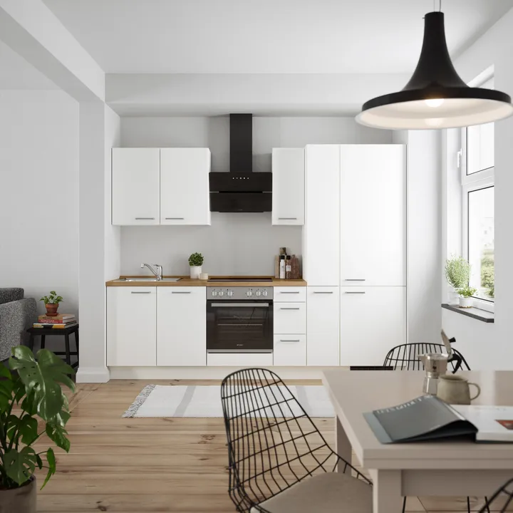 DYK360 Küche Esbjerg H3, Breite 270cm, vormontiert, nobilia elements Eiche Sierra Ausrichtung Rechts ohne E-Geräte 0