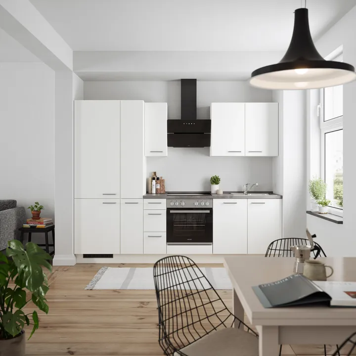 DYK360 Küche Esbjerg H3, Breite 270cm, vormontiert, nobilia elements Beton Schiefergrau Ausrichtung Links ohne E-Geräte 0