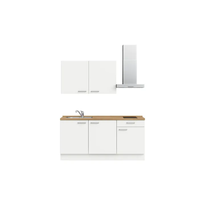 DYK360 Küche Esbjerg L1, Breite 180cm, vormontiert, nobilia elements Eiche Sierra Ausrichtung Rechts ohne E-Geräte 2