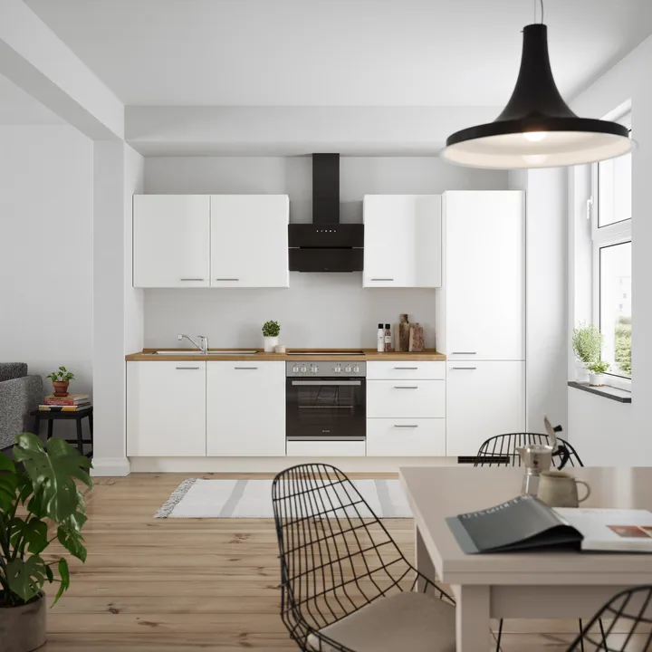 DYK360 Küche Esbjerg H10, Breite 300cm, vormontiert, nobilia elements Eiche Sierra  Ausrichtung Rechts ohne E-Geräte 0