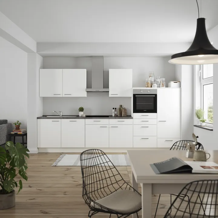 DYK360 Küche Esbjerg L12, Breite 360cm, vormontiert, nobilia elements Beton Schiefergrau Ausrichtung Rechts ohne E-Geräte 0