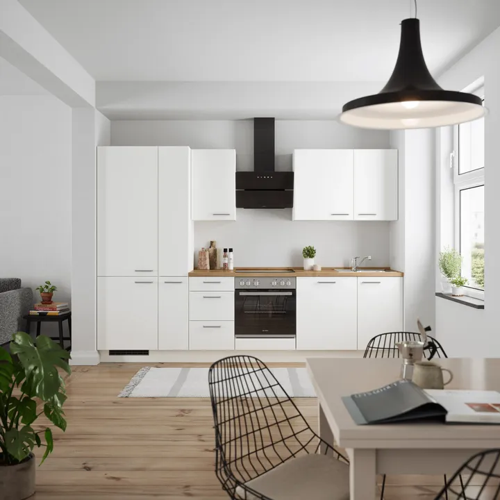 DYK360 Küche Esbjerg H7, Breite 300cm, vormontiert, nobilia elements Eiche Sierra Ausrichtung Links ohne E-Geräte 0