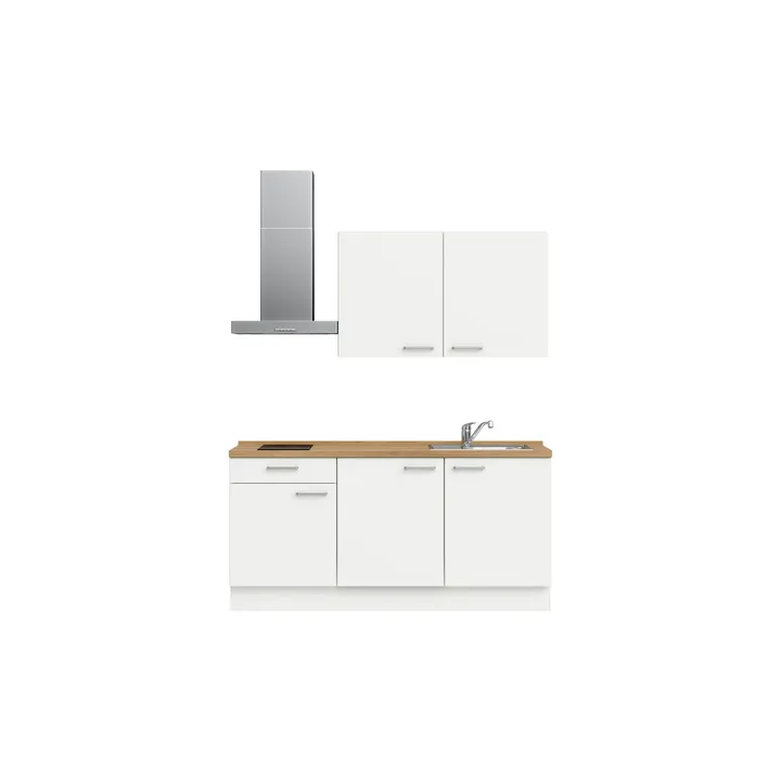 DYK360 Küche Esbjerg L1, Breite 180cm, vormontiert, nobilia elements Eiche Sierra Ausrichtung Links mit E-Geräten 2