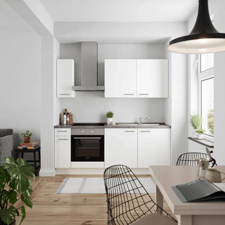 DYK360 Küche Esbjerg L5, Breite 210cm, vormontiert, nobilia elements Beton Schiefergrau Ausrichtung Links ohne E-Geräte 0