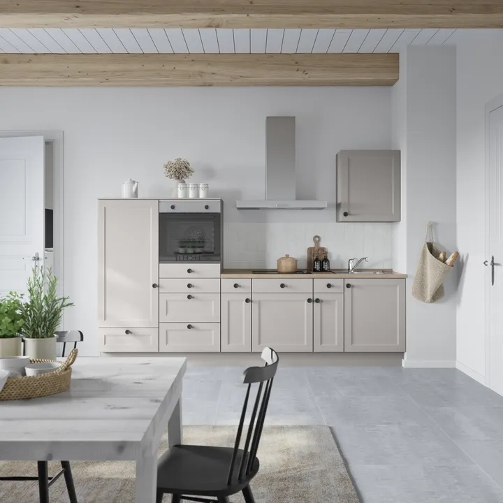 DYK360 Küche Oslo L4, Breite 300cm (180cm + 60cm + 60cm), vormontiert, nobilia mit E-Geräten 0
