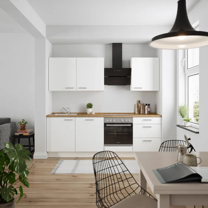 DYK360 Küche Esbjerg H9, Breite 240cm, vormontiert, nobilia elements Eiche Sierra Ausrichtung Rechts ohne E-Geräte 0