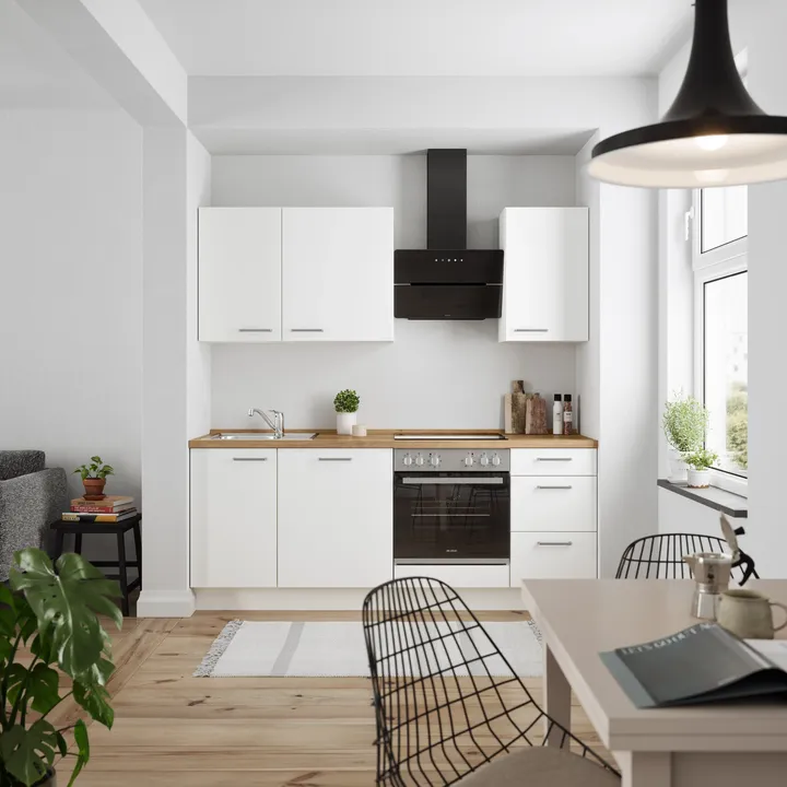 DYK360 Küche Esbjerg H5, Breite 210cm, vormontiert, nobilia elements Eiche Sierra Ausrichtung Rechts ohne E-Geräte 0
