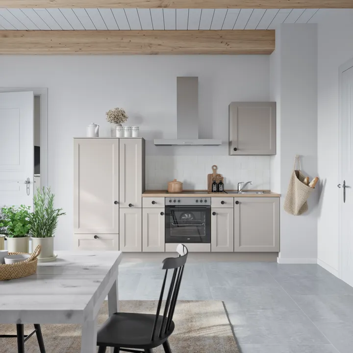 DYK360 Küche Oslo L3, Breite 270cm (180cm + 60cm + 30cm), vormontiert, nobilia mit E-Geräten 0