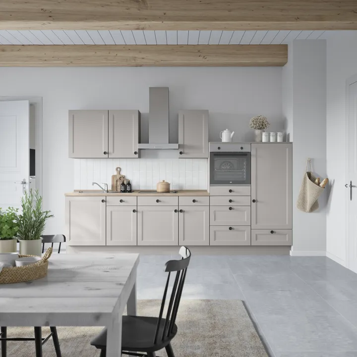 DYK360 Küche Oslo L8, Breite 330cm (210cm + 60cm + 60cm), vormontiert, nobilia ohne E-Geräte 0