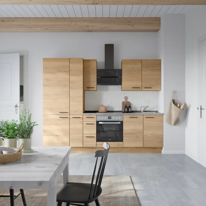 DYK360 Küche Oslo H3, Breite 270cm (180cm + 60cm + 30cm), vormontiert, nobilia mit E-Geräten 0