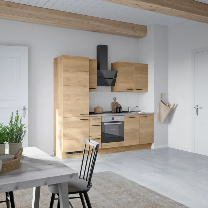 DYK360 Küche Oslo H2, Breite 240cm (180cm + 60cm), vormontiert, nobilia ohne E-Geräte 1