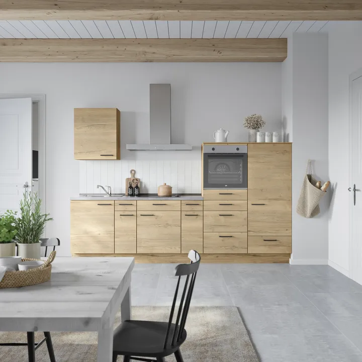 DYK360 Küche Oslo L4, Breite 300cm (180cm + 60cm + 60cm), vormontiert, nobilia ohne E-Geräte 0
