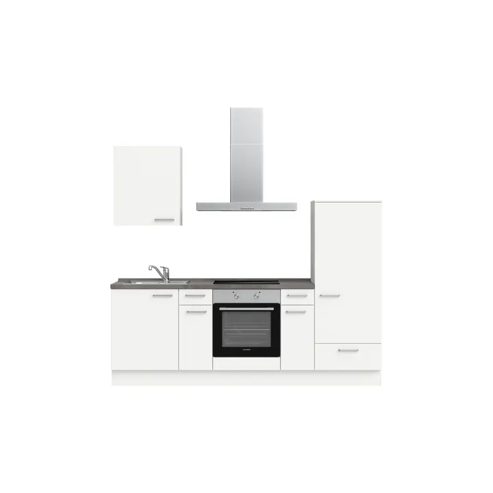 DYK360 Küche Esbjerg L2, Breite 240cm, vormontiert, nobilia elements Beton Schiefergrau Ausrichtung Rechts ohne E-Geräte 2