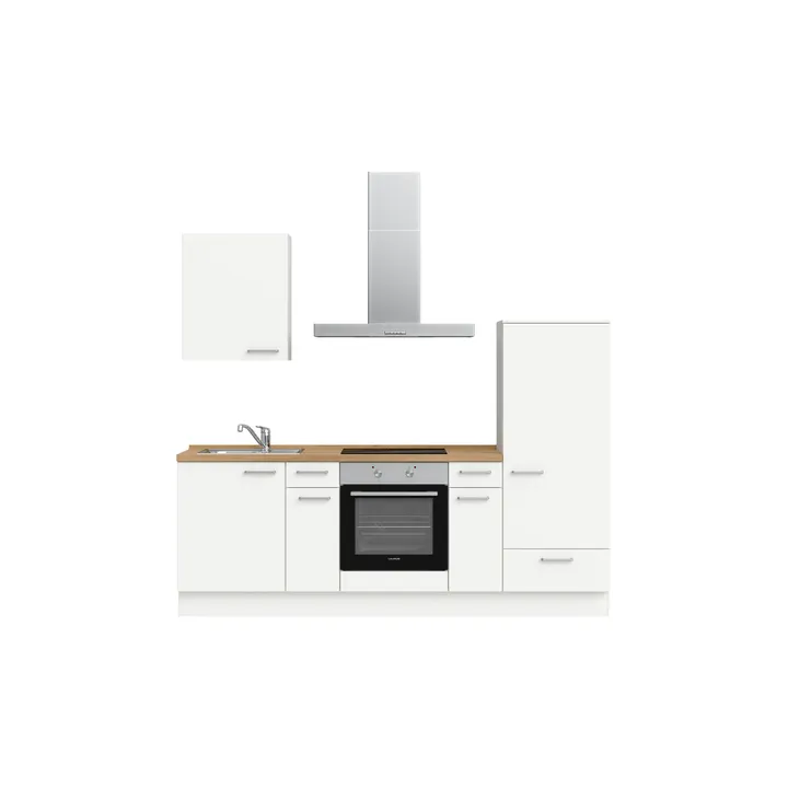 DYK360 Küche Esbjerg L2, Breite 240cm, vormontiert, nobilia elements Eiche Sierra Ausrichtung Rechts ohne E-Geräte 2