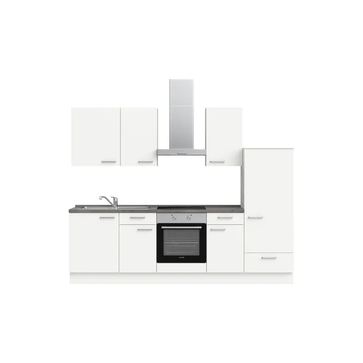 DYK360 Küche Esbjerg L6, Breite 270cm, vormontiert, nobilia elements Beton Schiefergrau Ausrichtung Rechts ohne E-Geräte 2