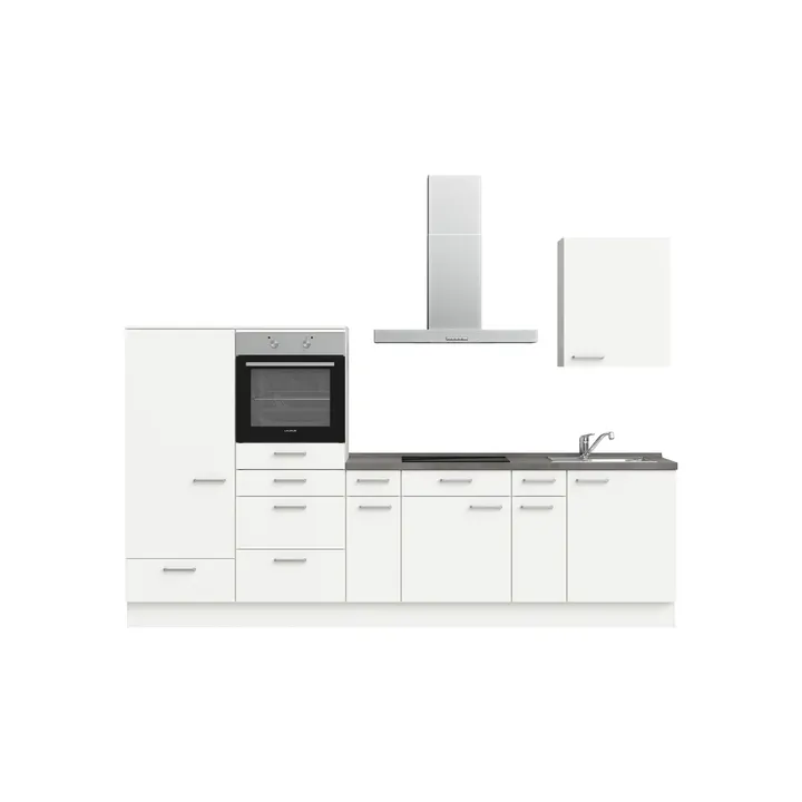 DYK360 Küche Esbjerg L4, Breite 300cm, vormontiert, nobilia elements Beton Schiefergrau Ausrichtung Links ohne E-Geräte 2
