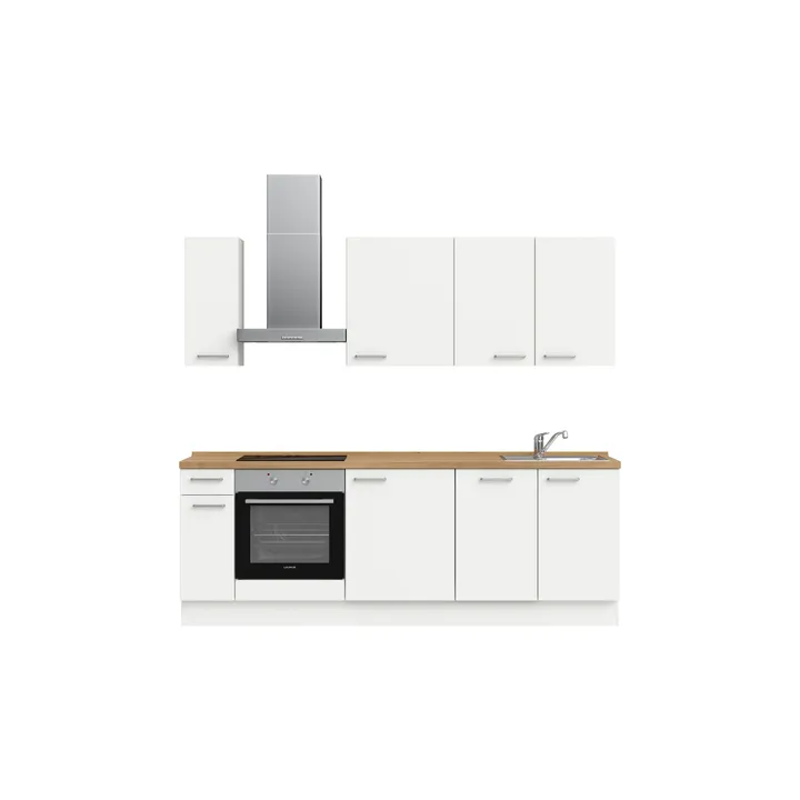 DYK360 Küche Esbjerg L9, Breite 240cm, vormontiert, nobilia elements Eiche Sierra Ausrichtung Links ohne E-Geräte 2