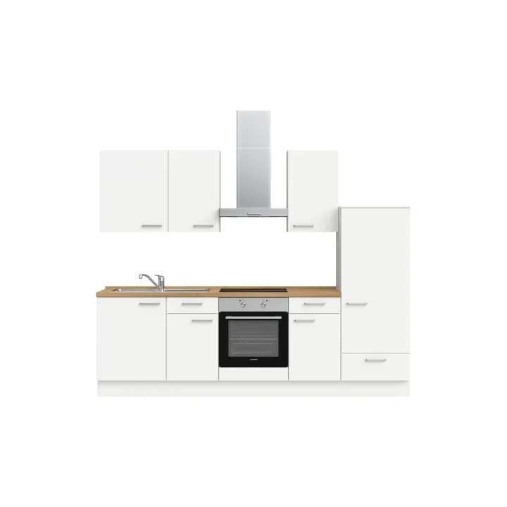 DYK360 Küche Esbjerg L6, Breite 270cm, vormontiert, nobilia elements Eiche Sierra Ausrichtung Rechts mit E-Geräten 2