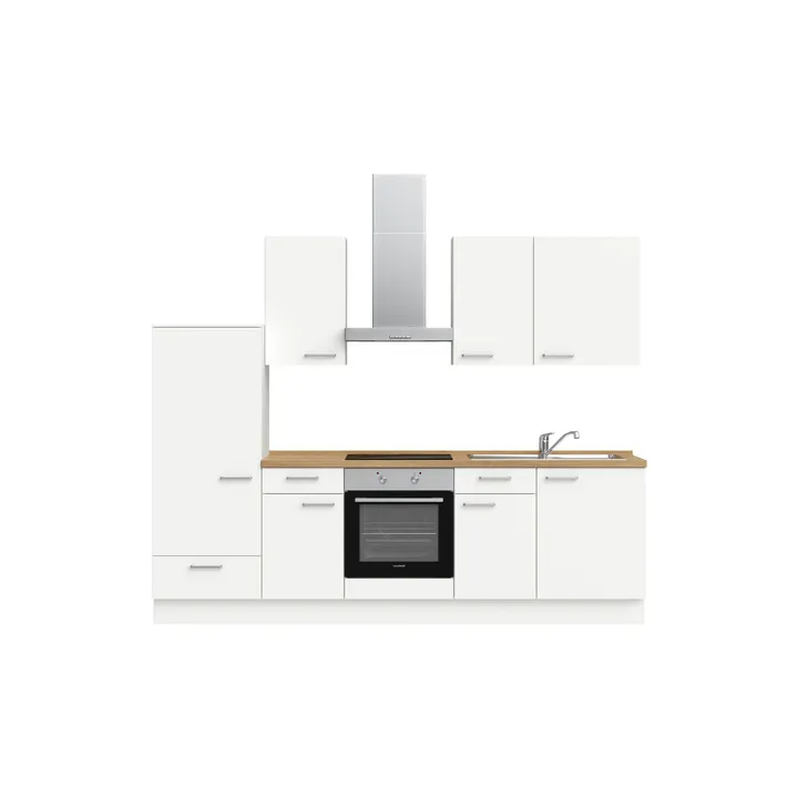 DYK360 Küche Esbjerg L6, Breite 270cm, vormontiert, nobilia elements Eiche Sierra Ausrichtung Links ohne E-Geräte 2