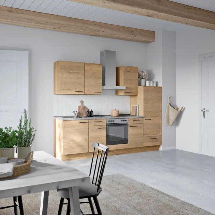 DYK360 Küche Oslo L6, Breite 270cm (210cm + 60cm), vormontiert, nobilia ohne E-Geräte 1