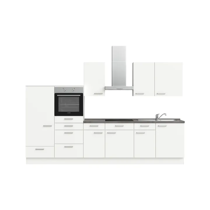 DYK360 Küche Esbjerg L8, Breite 330cm, vormontiert, nobilia elements Beton Schiefergrau Ausrichtung Links ohne E-Geräte 2