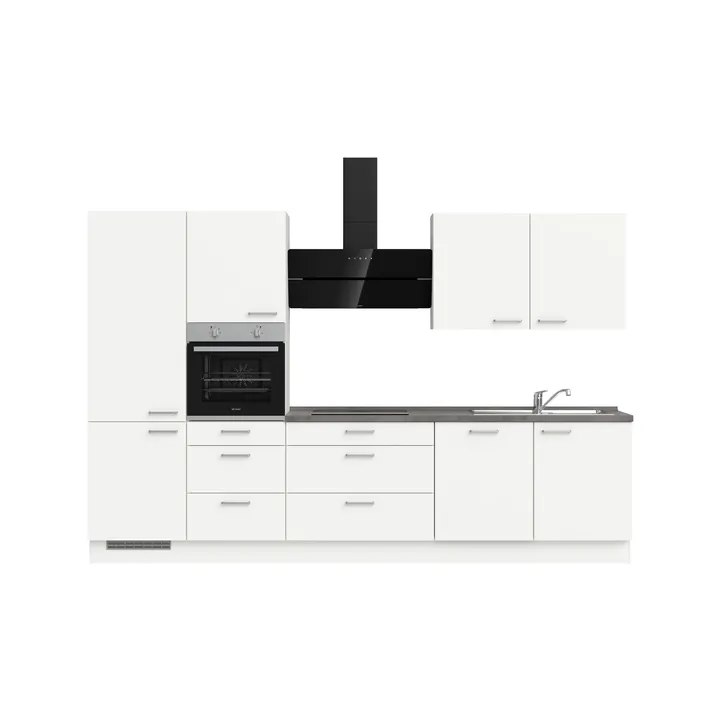 DYK360 Küche Esbjerg H8, Breite 330cm, vormontiert, nobilia elements Beton Schiefergrau Ausrichtung Links ohne E-Geräte 2