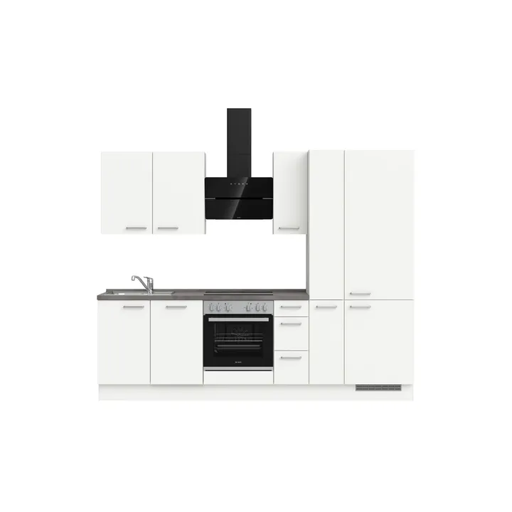 DYK360 Küche Esbjerg H3, Breite 270cm, vormontiert, nobilia elements Beton Schiefergrau Ausrichtung Rechts ohne E-Geräte 2