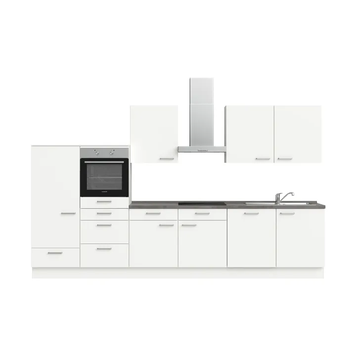 DYK360 Küche Esbjerg L12, Breite 360cm, vormontiert, nobilia elements Beton Schiefergrau Ausrichtung Links ohne E-Geräte 2