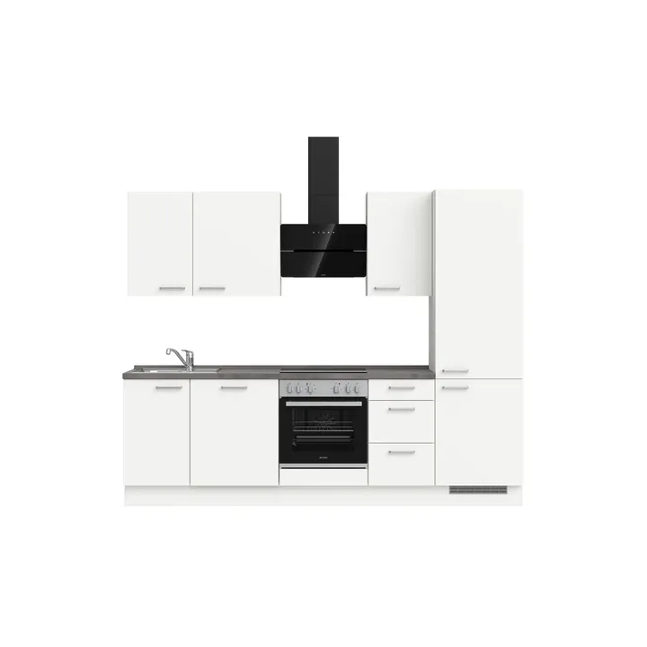 DYK360 Küche Esbjerg H6, Breite 270cm, vormontiert, nobilia elements Beton Schiefergrau Ausrichtung Rechts ohne E-Geräte 2