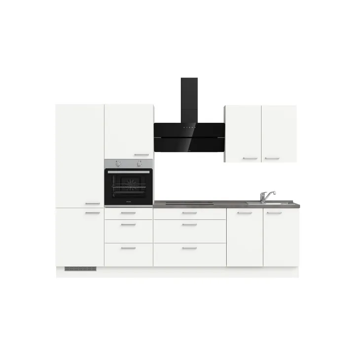 DYK360 Küche Esbjerg H4, Breite 300cm, vormontiert, nobilia elements Beton Schiefergrau Ausrichtung Links ohne E-Geräte 2