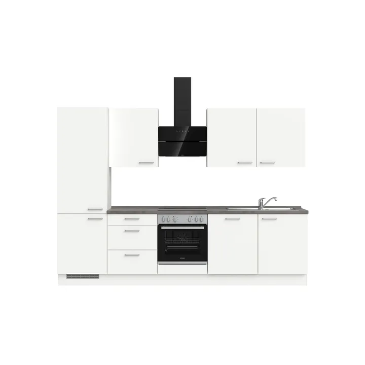 DYK360 Küche Esbjerg H10, Breite 300cm, vormontiert, nobilia elements Beton Schiefergrau Ausrichtung Links ohne E-Geräte 2