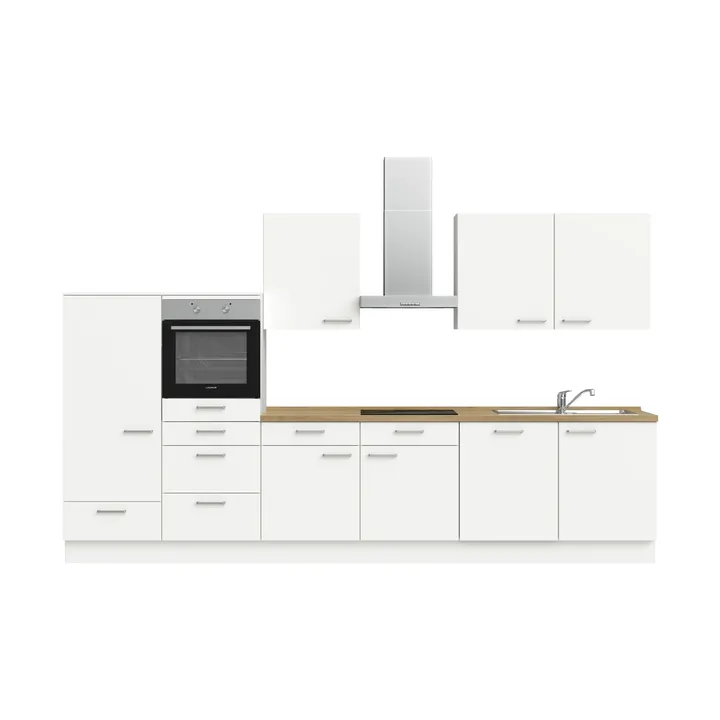 DYK360 Küche Esbjerg L12, Breite 360cm, vormontiert, nobilia elements Eiche Sierra  Ausrichtung Links ohne E-Geräte 2