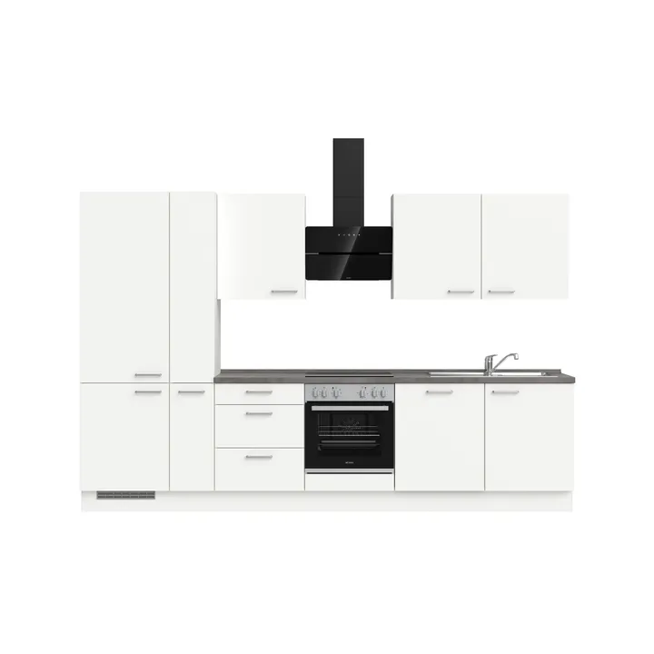 DYK360 Küche Esbjerg H11, Breite 330cm, vormontiert, nobilia elements Beton Schiefergrau Ausrichtung Links ohne E-Geräte 2