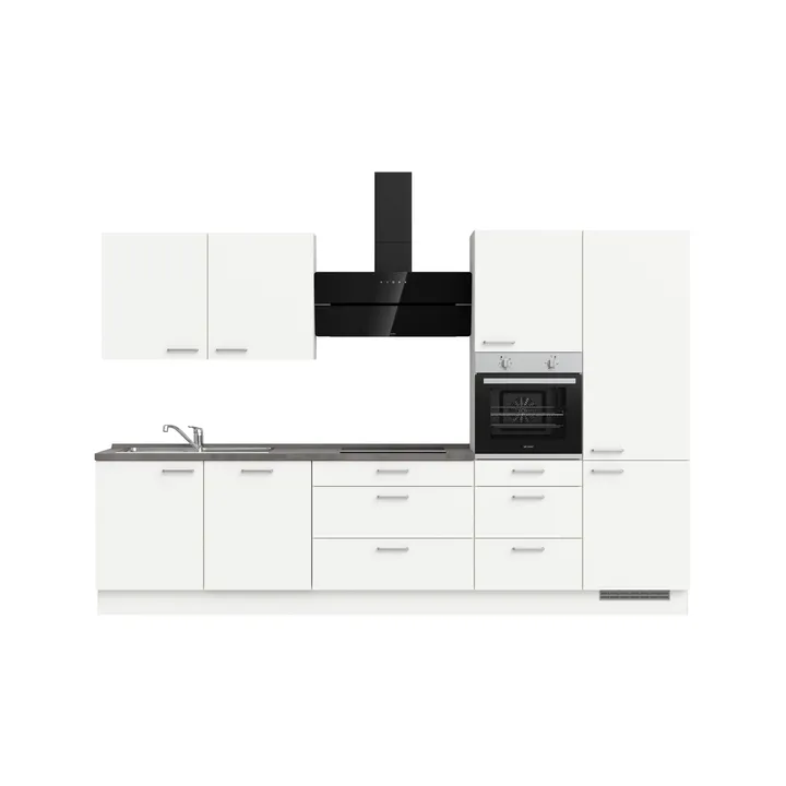 DYK360 Küche Esbjerg H8, Breite 330cm, vormontiert, nobilia elements Beton Schiefergrau Ausrichtung Rechts ohne E-Geräte 2