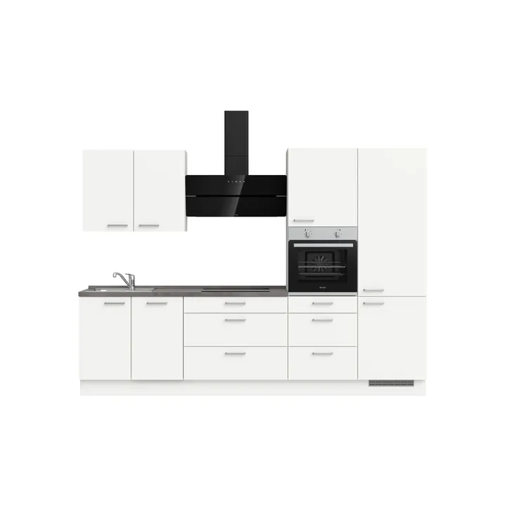 DYK360 Küche Esbjerg H4, Breite 300cm, vormontiert, nobilia elements Beton Schiefergrau Ausrichtung Rechts ohne E-Geräte 2
