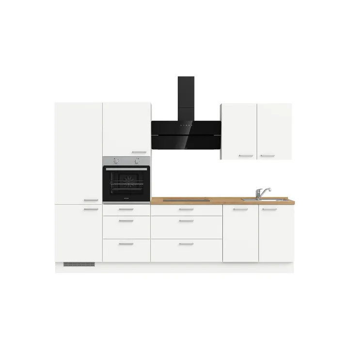 DYK360 Küche Esbjerg H4, Breite 300cm, vormontiert, nobilia elements Eiche Sierra Ausrichtung Links mit E-Geräten 2