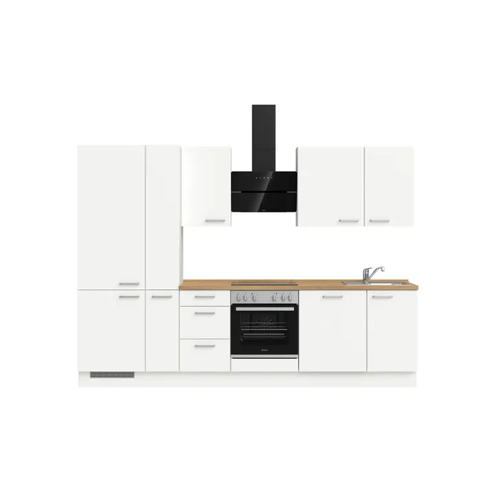 DYK360 Küche Esbjerg H7, Breite 300cm, vormontiert, nobilia elements Eiche Sierra Ausrichtung Links ohne E-Geräte 2
