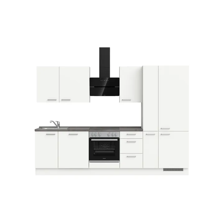 DYK360 Küche Esbjerg H7, Breite 300cm, vormontiert, nobilia elements Beton Schiefergrau Ausrichtung Rechts ohne E-Geräte 2