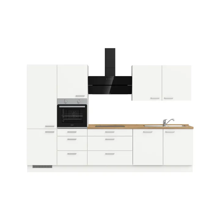 DYK360 Küche Esbjerg H8, Breite 330cm, vormontiert, nobilia elements Eiche Sierra Ausrichtung Links ohne E-Geräte 2